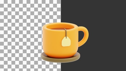 3D Animation of Herbal Tea Cup | Alpha Channel