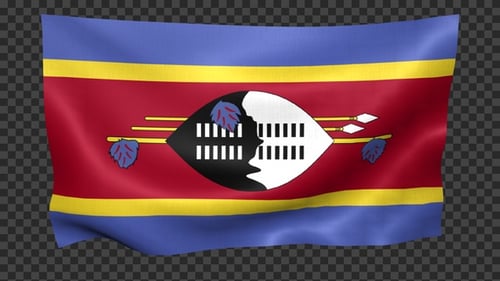 Seamlessly Looping Waving Flag of Eswatini