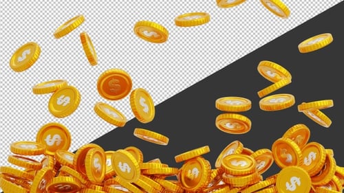 3D Money Rain | Alpha Channel