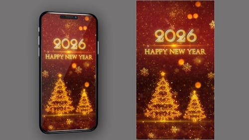 Frohes neues Jahr 2026 Countdown V49