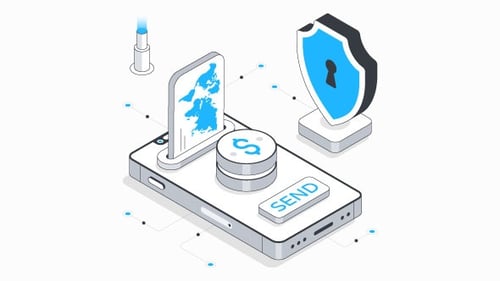 Mobile Pay Isometric Animation Alpha Channel