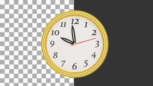 3D Animation of Traditional Analog Wall Clock | Alpha Channel