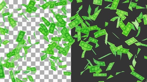 3D Animation of Money | Alpha Channel