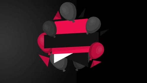 Modern Animated Geometric Shapes and Balloons Text Reveal