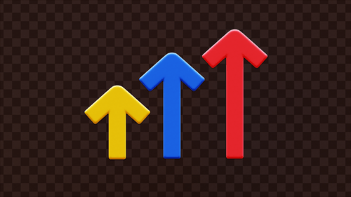 Infografik-Animation mit bunten Wachstumspfeilen in 3D