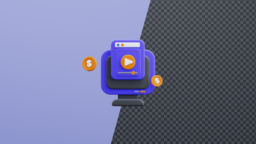 3D Animated Online Video Monetization Icon