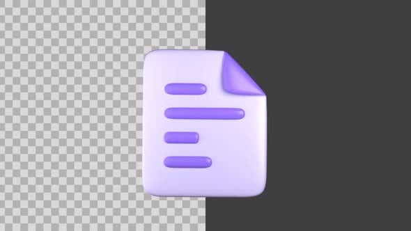 Animated 3D Document File Icon for Corporate Presentations, Elements ...