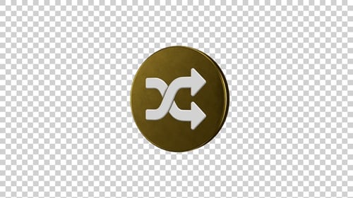 Couple Of Arrows Changing Places Icon Rotating Golden