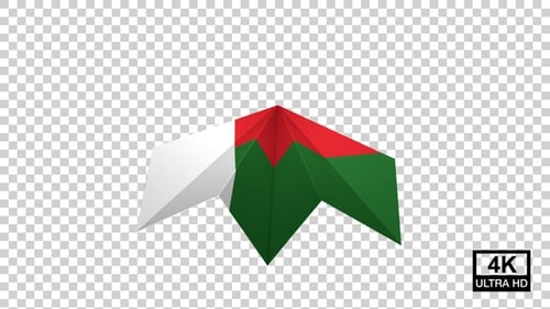Drapeau de l'avion en papier de Madagascar
