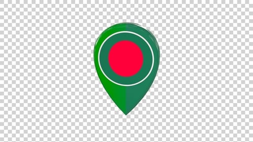Bangladesh Flag Map Pin Alpha