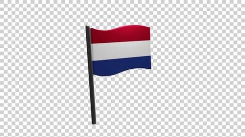 Waving Flag of the Netherlands Animation