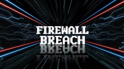 Firewall Breach Glitch Text in a Tech Room, Loop