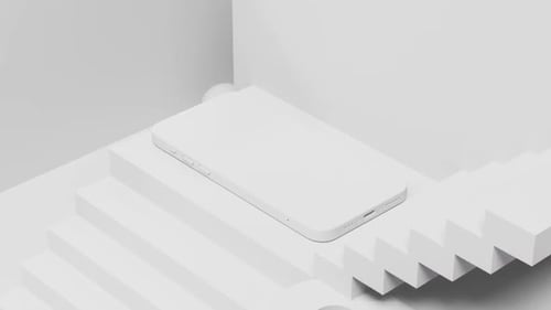 White Mobile Phone Mockup Footage #08