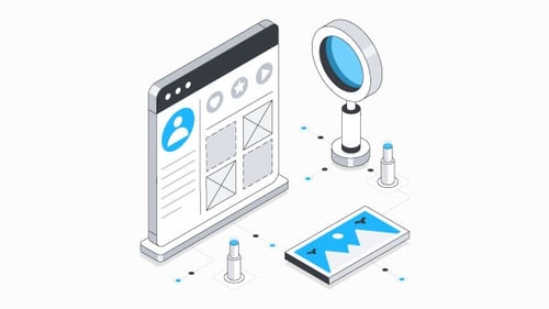 User Research Isometric Animation Alpha Channel