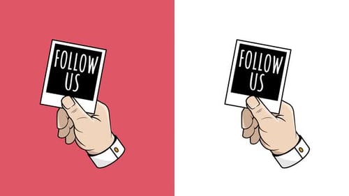 Pack Of 2 Hands shaking a polaroid On Alpha And White Loop