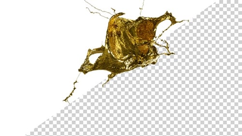 Collision Of Streaming Liquid Gold Splash V3