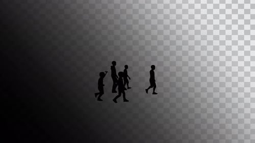 Animated Silhouettes of People Walking with Flat Design Style