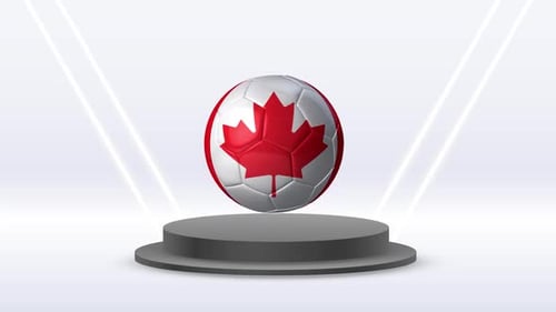 3D Rotating Soccer Ball with Canada Flag