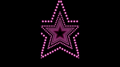 Vertical video neon star tunnel of orbs loop animation background