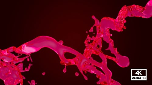 Dynamic Pink Fluid Splash Reveal Motion Graphic Transition