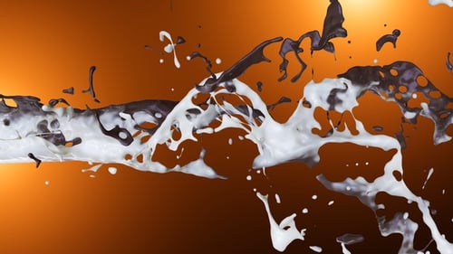Fluid Chocolate and Milk Splash Overlay Transition