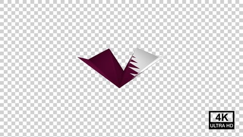 3D Animated Qatar Flag Unfolding and Rotating Reveal