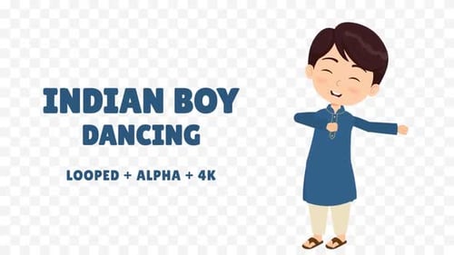 Cartoon Indian Boy Dancing Animation
