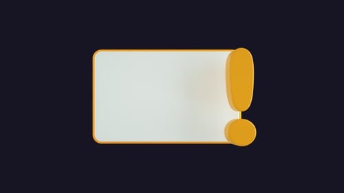 Modern Animated Info Box with 3D Exclamation Mark