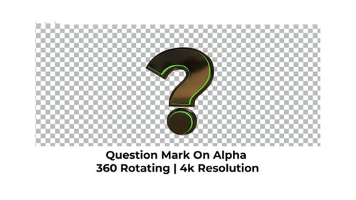 Signo de interrogación en Alpha Gold con borde verde