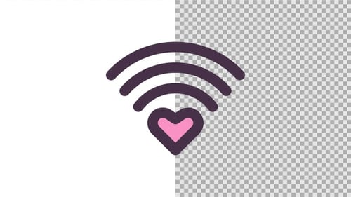 Animated Heart Sending Signal Icon