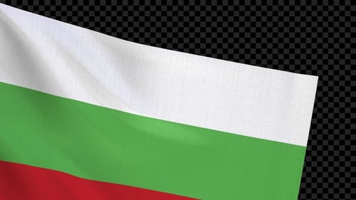 Realistic Waving Bulgaria Flag with Alpha Channel