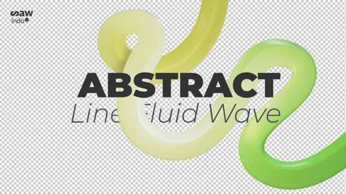 3D Animation Line Fluid Wave Green Lemonade Transparent v3