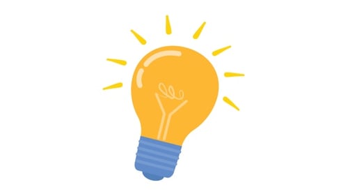 Flat Design Animated Light Bulb Icon - Transparency