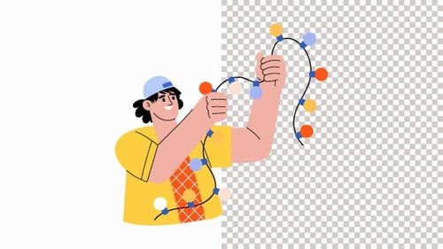 Arbre de décoration avec animations de lumières du Nouvel An Alpha Channel