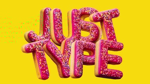 Sweet Donut 3D Text Type Animation for Fun Titles