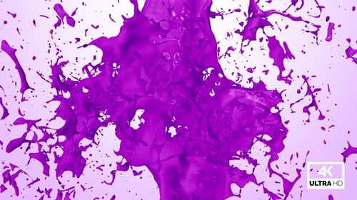 Dynamic Purple Paint Splashes Transition Reveal
