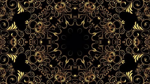 Elegant Golden Ornate Pattern Reveal Animation