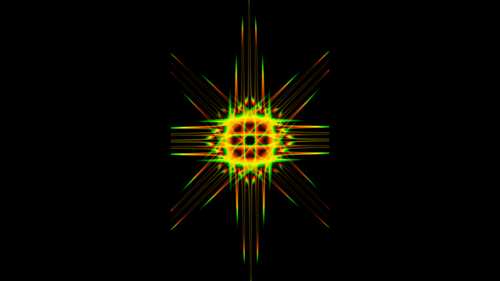 Vertical video abstract green and orange neon star vj loop animation