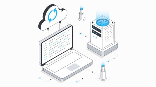Cloud Computing Isometric Animation Alpha Channel