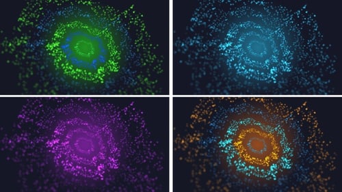 Abstract Glowing Particle Swirl Loop Background Animation