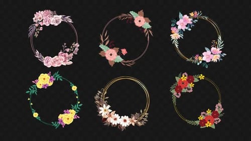 6 Floral Circle Alpha Pack