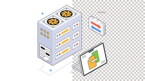 Server Infrastructure Animation Alpha Channel