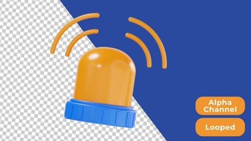 3D Animated Emergency Siren | Alpha Channel