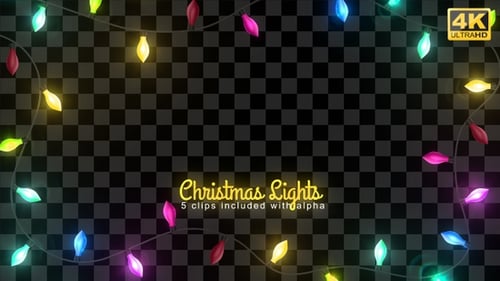 Festive Colorful String Lights Seamless Loop Animation