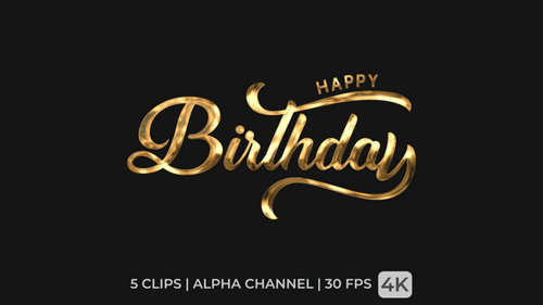 Elegant Happy Birthday Calligraphy Title Pack