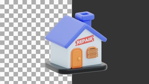 3D Animation of House Renovation Work | Alpha Channel