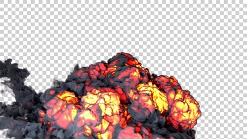 Large Fire and Smoke Explosion Animated Effect