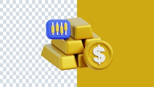 Gold Trading 3D Animations | Alpha Channel