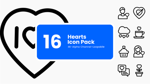 Animated Love and Relationship Line Icons Pack