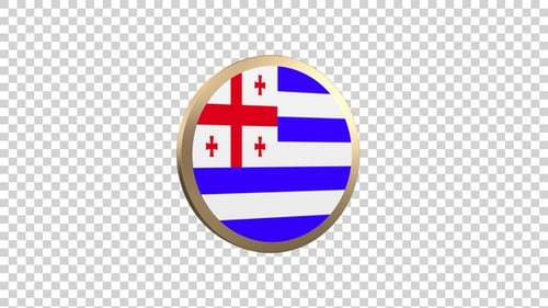 Ajaria Flag Circle Shape Alpha Loop